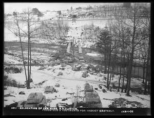 Relocation Central Massachusetts Railroad, pedestals and abutments for viaduct, easterly, Clinton, Mass., Jan. 1, 1903