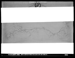 Wachusett Reservoir, North Dike, easterly portion, soil-stripping railroads on Section 6, Mass., March or April 1903