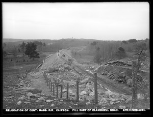 Relocation Central Massachusetts Railroad, fill east of Clamshell Road, Clinton, Mass., Apr. 6, 1903