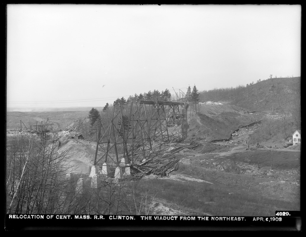 Relocation Central Massachusetts Railroad, viaduct, from the northeast