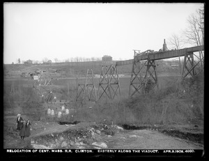 Relocation Central Massachusetts Railroad, easterly along the viaduct, Clinton, Mass., Apr. 9, 1903