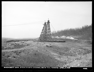 Wachusett Dam, excavating waste channel near Tail Towers, Clinton, Mass., Apr. 6, 1903