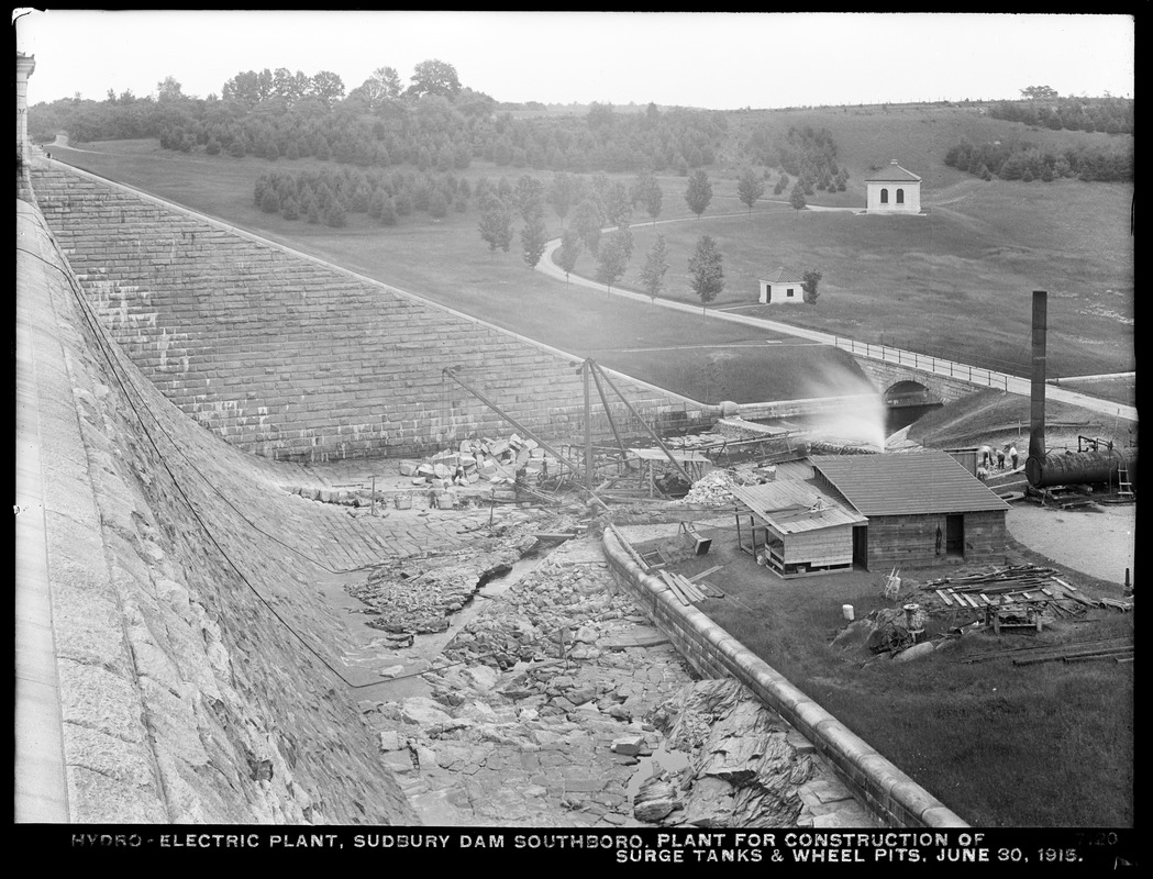 Sudbury Department, Sudbury Dam Hydroelectric Power Plant, plant for construction of surge tanks and wheel pits, Southborough, Mass., Jun. 30, 1915