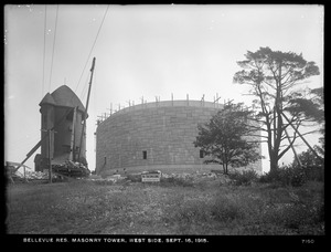 Distribution Department, Southern Extra High Service Bellevue Reservoir, west side of masonry tower, Bellevue Hill, West Roxbury, Mass., Sep. 16, 1915