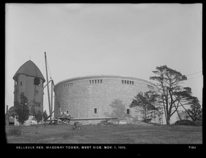 Distribution Department, Southern Extra High Service Bellevue Reservoir, west side of masonry tower, Bellevue Hill, West Roxbury, Mass., Nov. 1, 1915