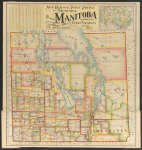 New railway, post office and municipal map of Manitoba
