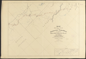 Map showing route from Edmonton to Yukon River as followed by a party of North-West Mounted Police under command of Insp. J.D. Moodie
