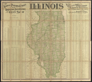 The National Publishing Company's new railroad, post-office and county map of Illinois