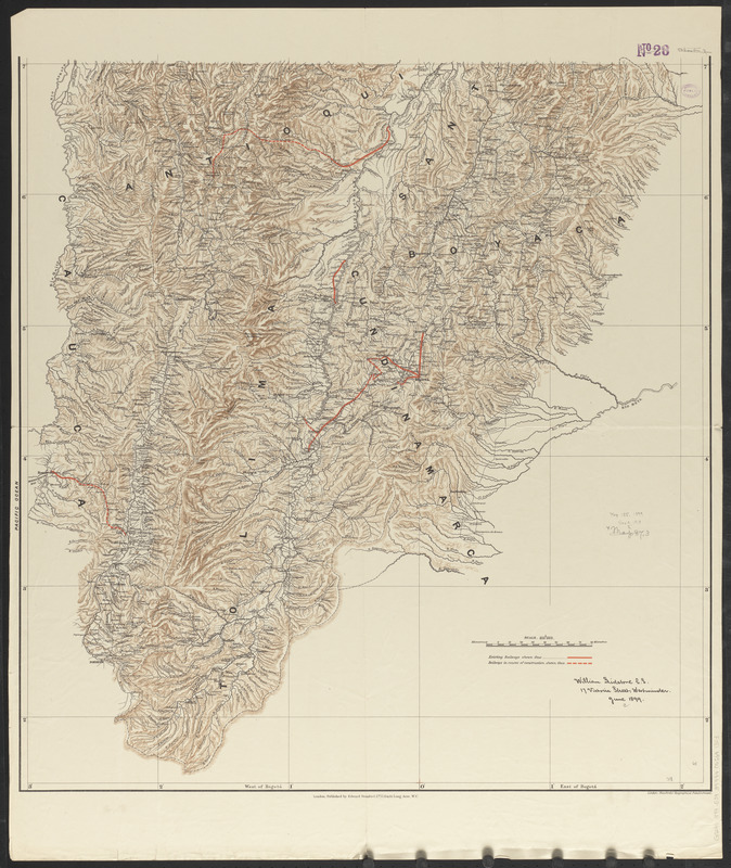 Map of a part of the Republic of Colombia