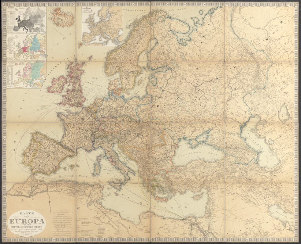 Karte von Europa und dem Mittelländischen Meere