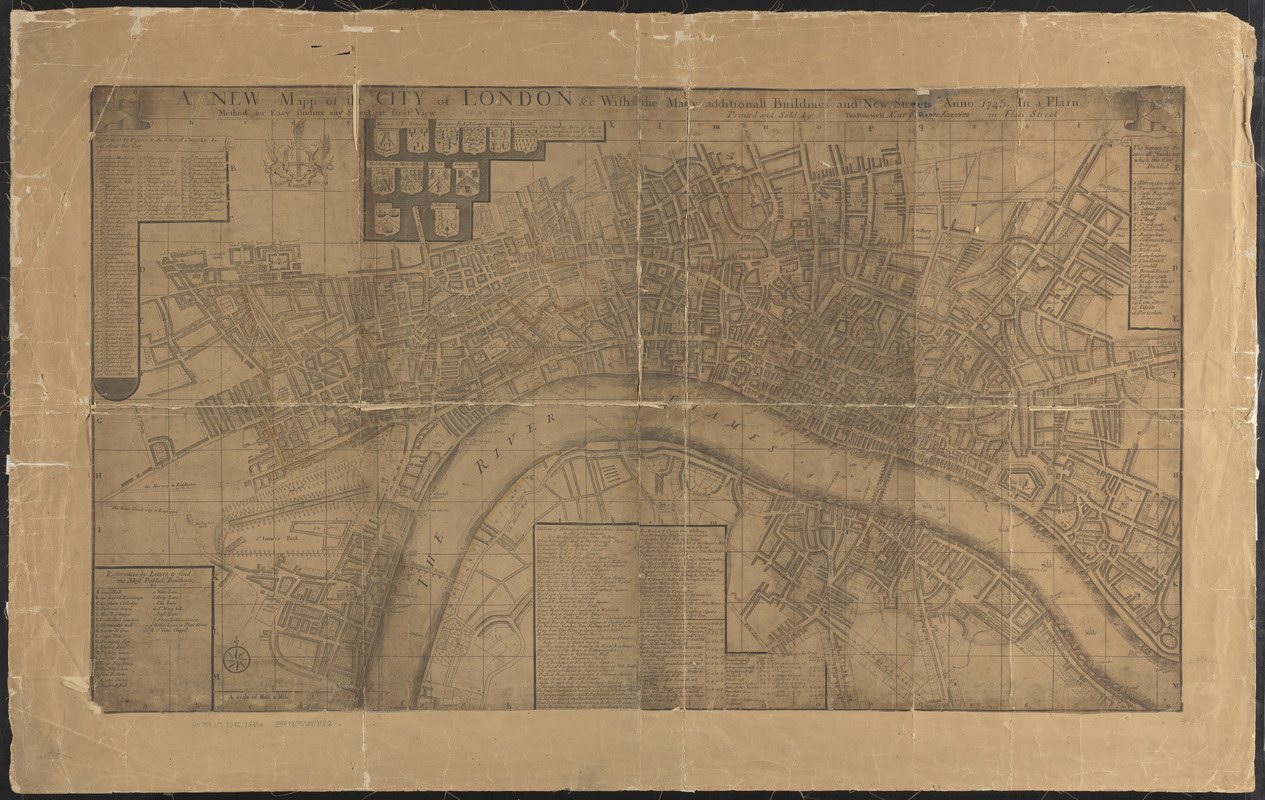 A new mapp of the city of London &c. with the many additionall buildings and new streets anno 1745 in a plain
