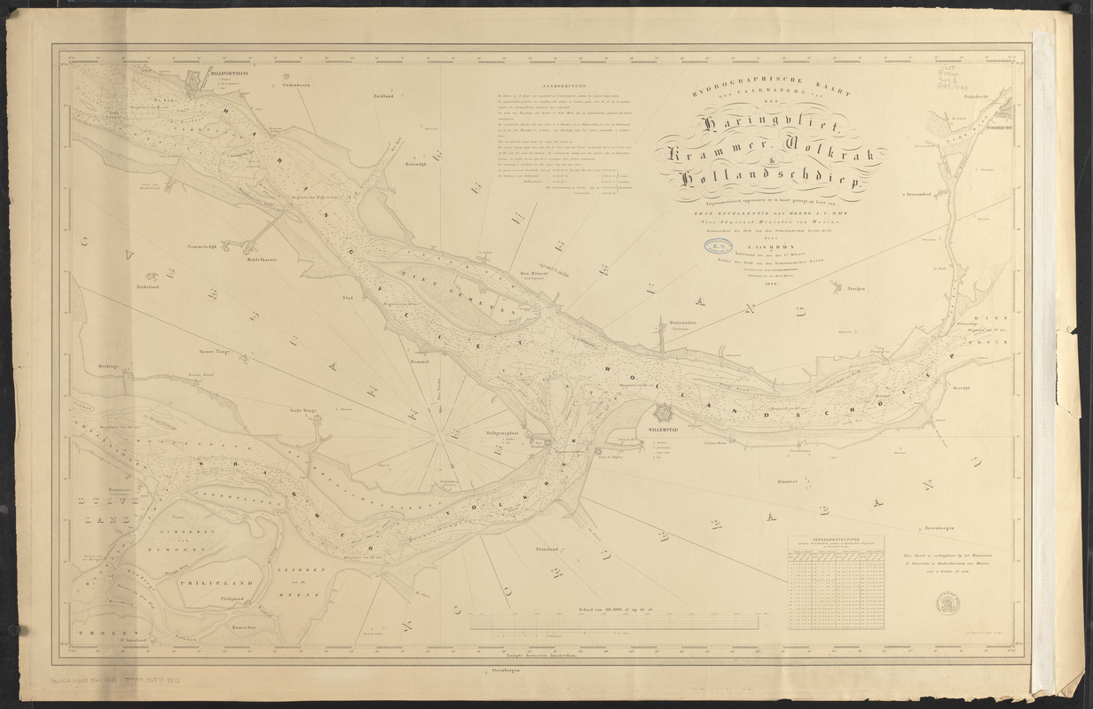 Hydrographische kaart der vaarwaters van het Haringvliet, Krammer, Volkrak & Hollandschdiep