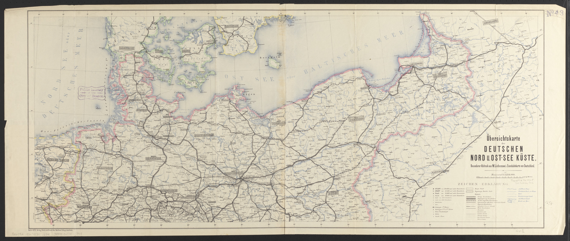 Übersichtskarte der Deutschen Nord u. Ost-see küste