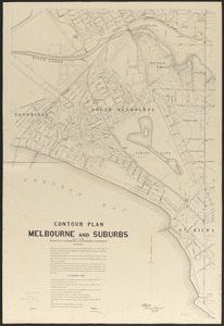 Contour plan, Melbourne and suburbs