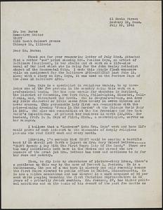 Letter from Jack Miller, Roxbury, to Ben Burns, Chicago, 1946 July 29