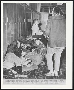 Victims of the Quake -- Residents of the Seward sleep and rest in Seward high school which partially withstood the Alaska earthquake and tidal wave.