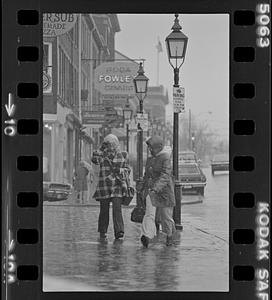 Rainy day scene in Market Square and State Street