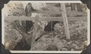 Laying pipe over the brook at the State Road