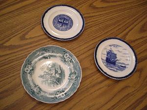 Three assorted patterned plates