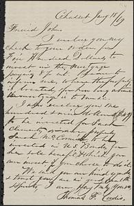 Letter from Thomas F. Cordis to John D. Long, January 18, 1869