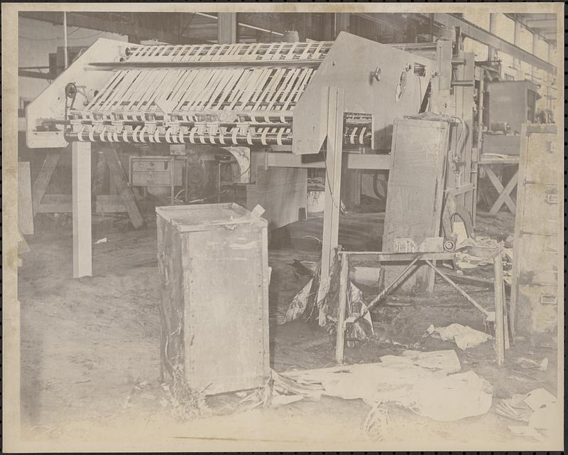 Industrial machinery and interior flood damage after a disaster