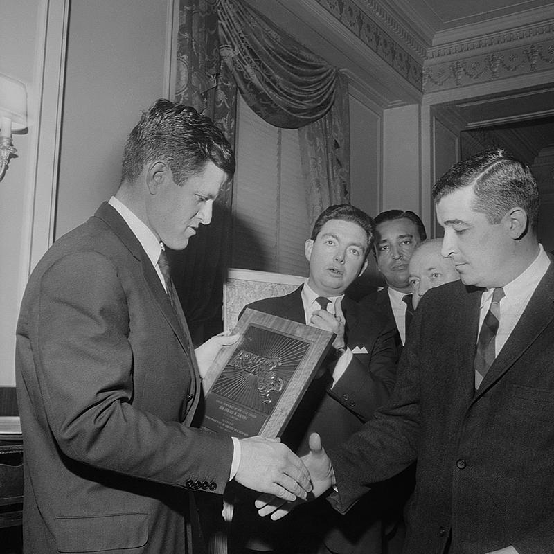 Ted Kennedy, democrat meeting at New Bedford Hotel, 725 Pleasant Street, New Bedford