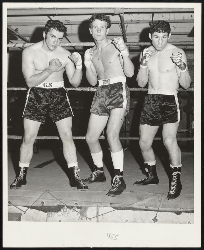 Put 'Em Up--From left, Bob Covino of Somerville, John Hasson of Hyde ...