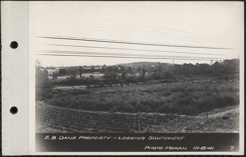 Views of Dane Property, Chestnut Hill Site, Newton Cemetery Site, Boston College Site, E.B. Dane property, looking southwest, Chestnut Hill, Brookline, Mass., Oct. 18, 1941