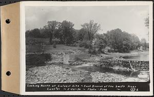 Contract No. 51, East Branch Baffle, Site of Quabbin Reservoir, Greenwich, Hardwick, looking north at culvert site, east branch of the Swift River, Hardwick, Mass., May 26, 1936