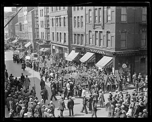 A protest on Hanover Street, Boston