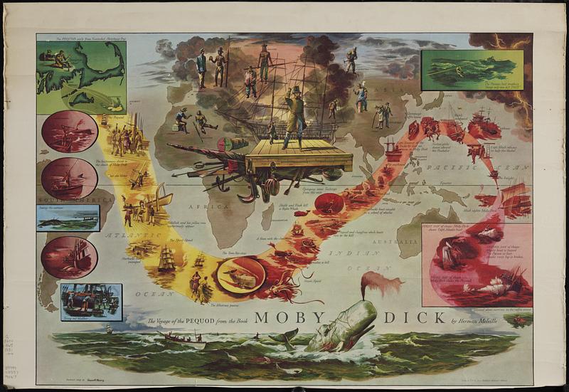 The voyage of the Pequod from the book, Moby Dick, by Herman Melville