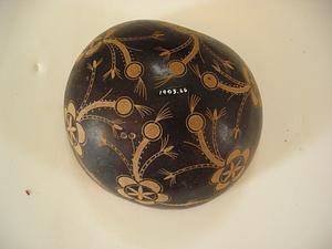 Brazilian painted calabash or cuia bowl