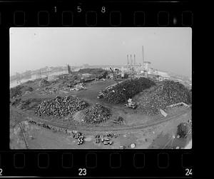 Scrap metal yard by Mystic River, Everett