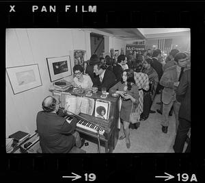 Pianist at party, Beacon Hill