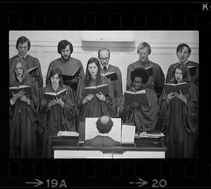 Church choir performs, Boston