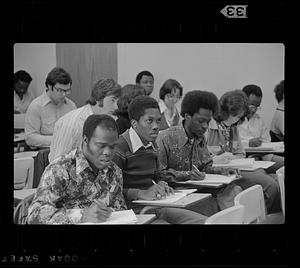 Suffolk University: Minority students in class, downtown Boston, Beacon Hill