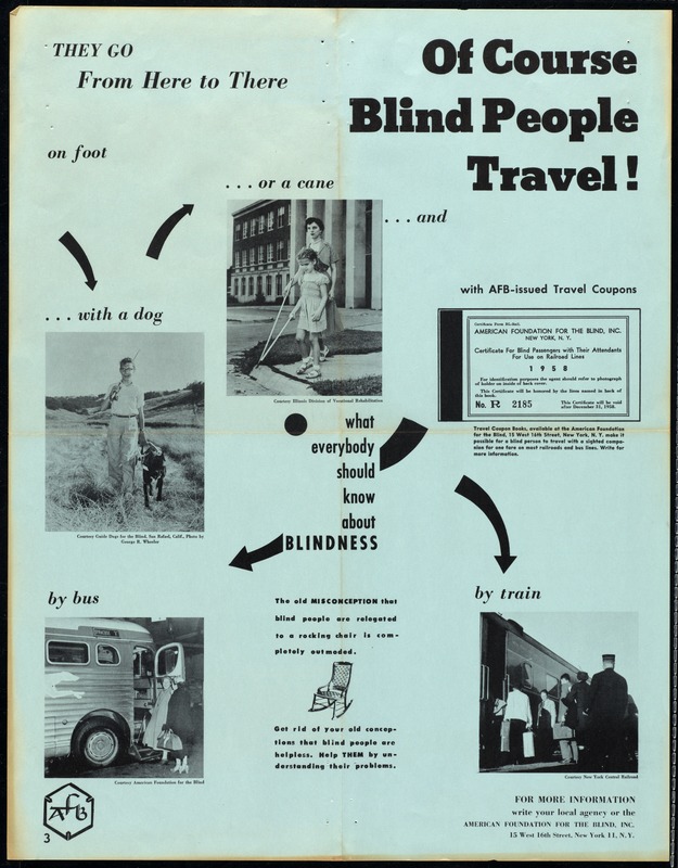 American Foundation for the Blind Travel Coupon Poster