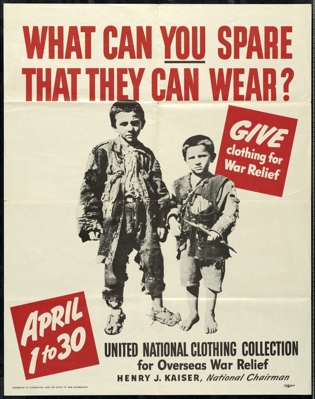 United National Clothing Collection for Overseas War Relief, World War II -  Digital Commonwealth