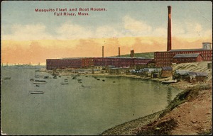 Mosquito fleet and boat houses, Fall River, Mass.
