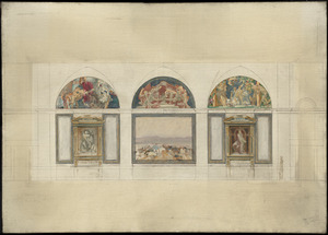 Original designs for the decoration at Boston Library
