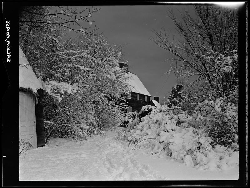 Pioneer Village, House in snow Digital Commonwealth