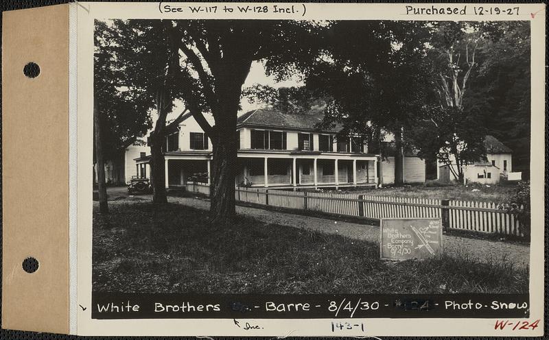 White Brothers Co., house, barn, etc., superintendent's house, Barre ...