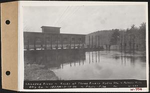 Chicopee River, racks at Three Rivers hydroelectric station, Three Rivers, Palmer, Mass., 1:20 PM, Mar. 13, 1936