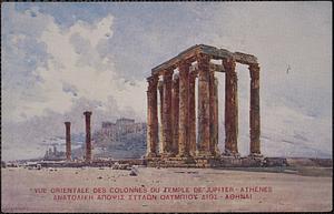 Vue orientale des colonnes du Temple de Jupiter - Athènes