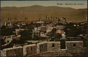 Rhodes. Quartiers des moulins