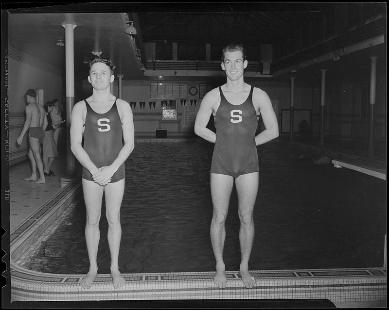 Two Springfield College swimmers (1941) - Digital Commonwealth