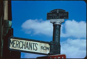 Merchants Row street sign, Boston