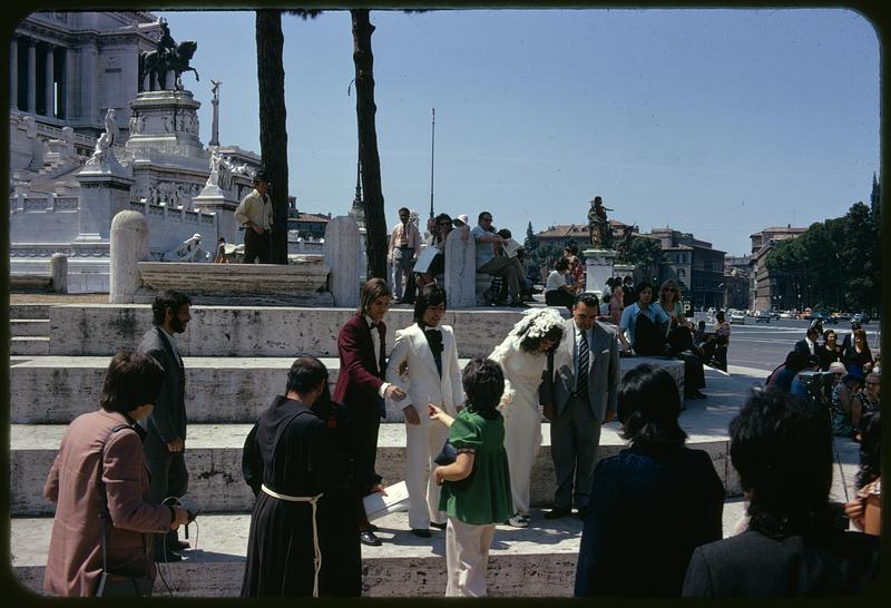 Wedding party at Victor Emmanuel II Monument, Rome, Italy