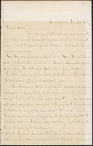 Letter from R.C. Jewett to John D. Long, November 26, 1869