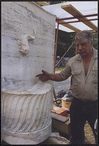 Verne Tower showing restoration work on the Kilbon Memorial Fountain